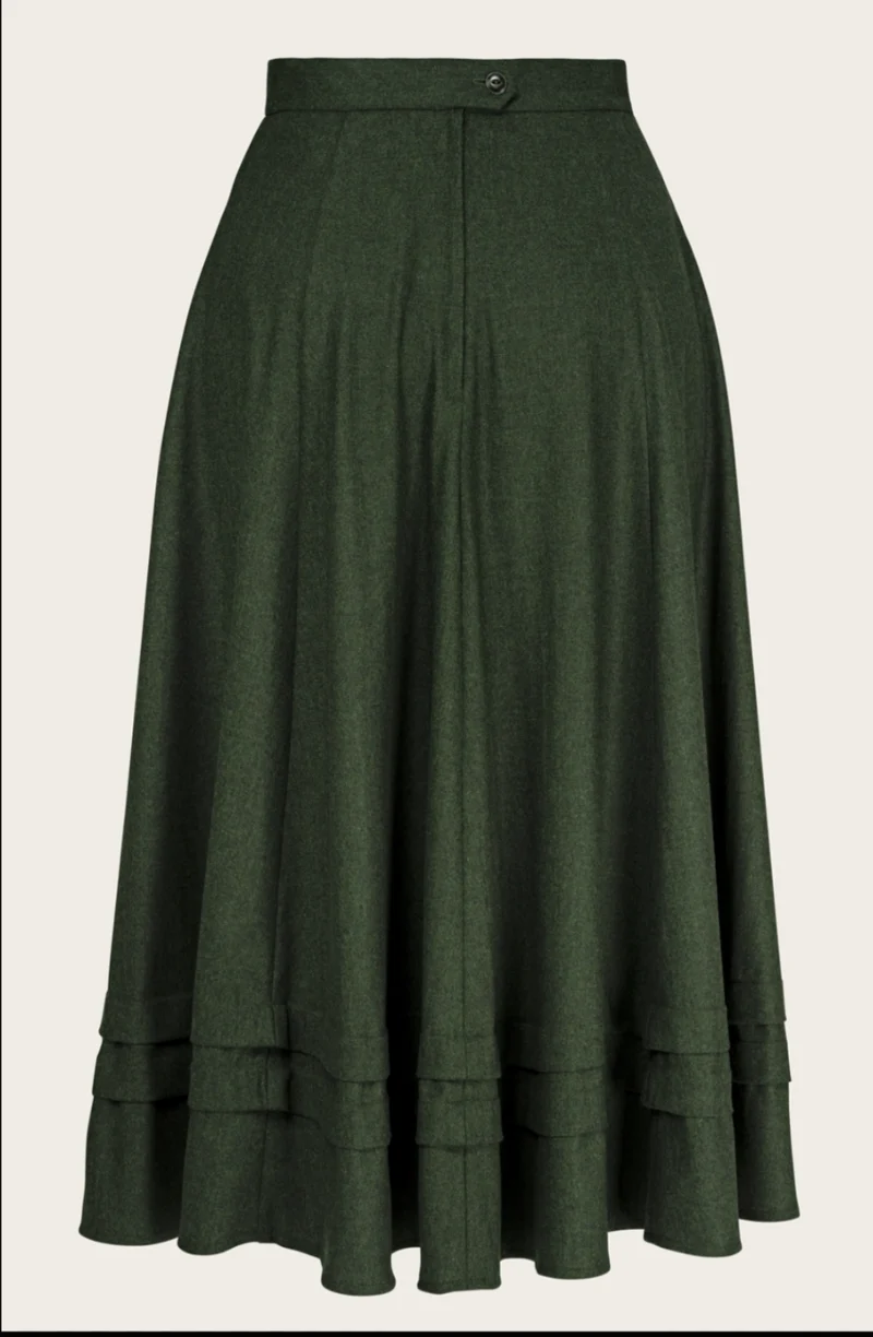 The Tireless Trailblazer Skirt, Wollmix, Pine green wool blend