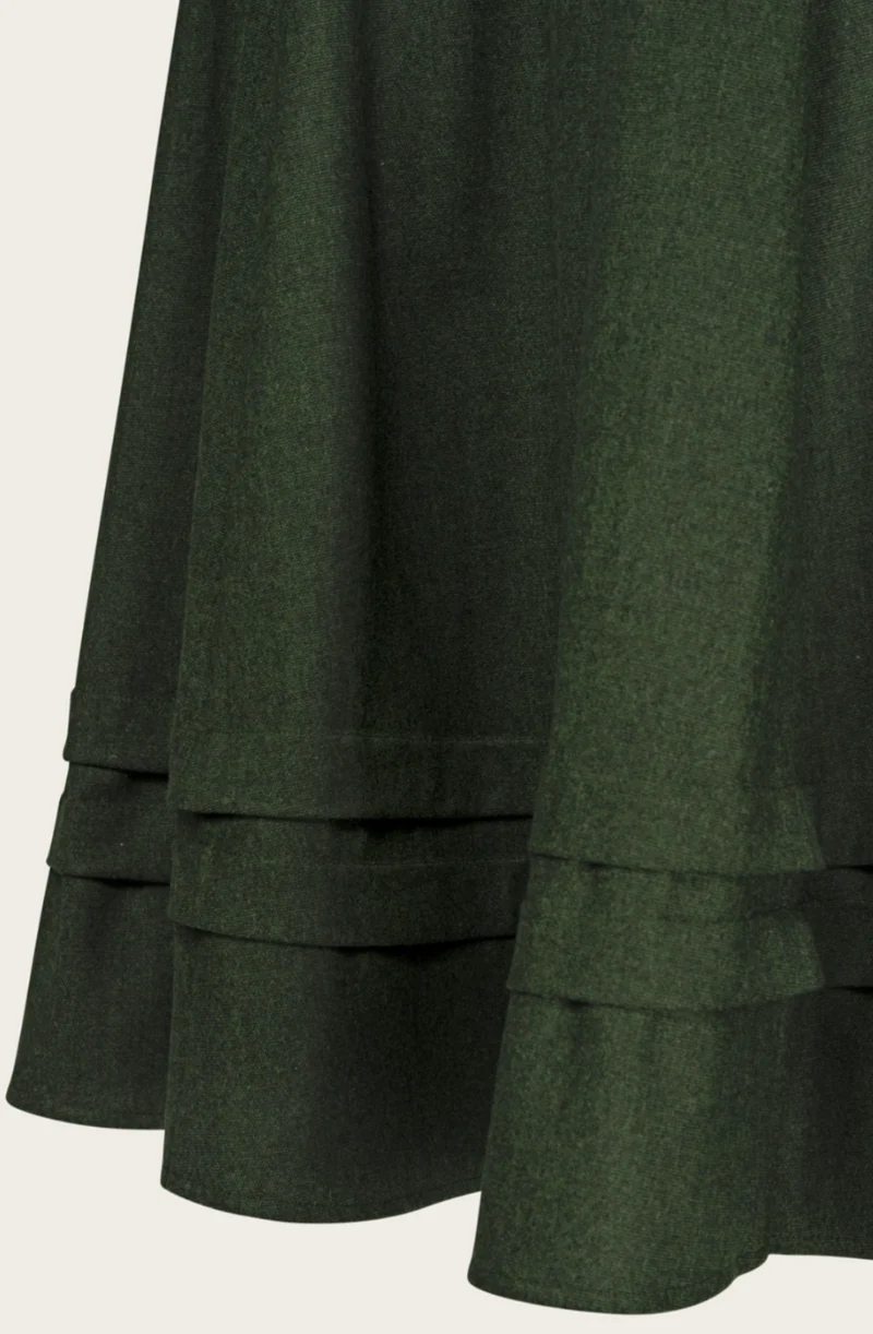The Tireless Trailblazer Skirt, Wollmix, Pine green wool blend