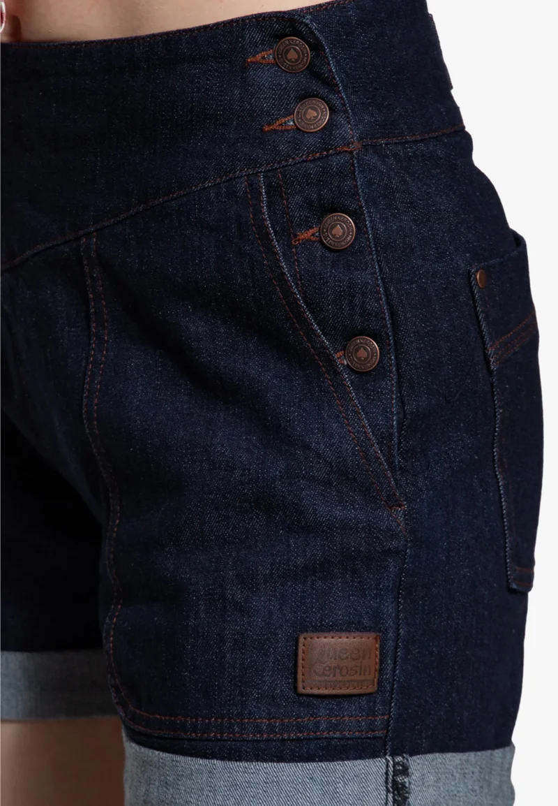Josie Denim Shorts, Dark Blue- Wash