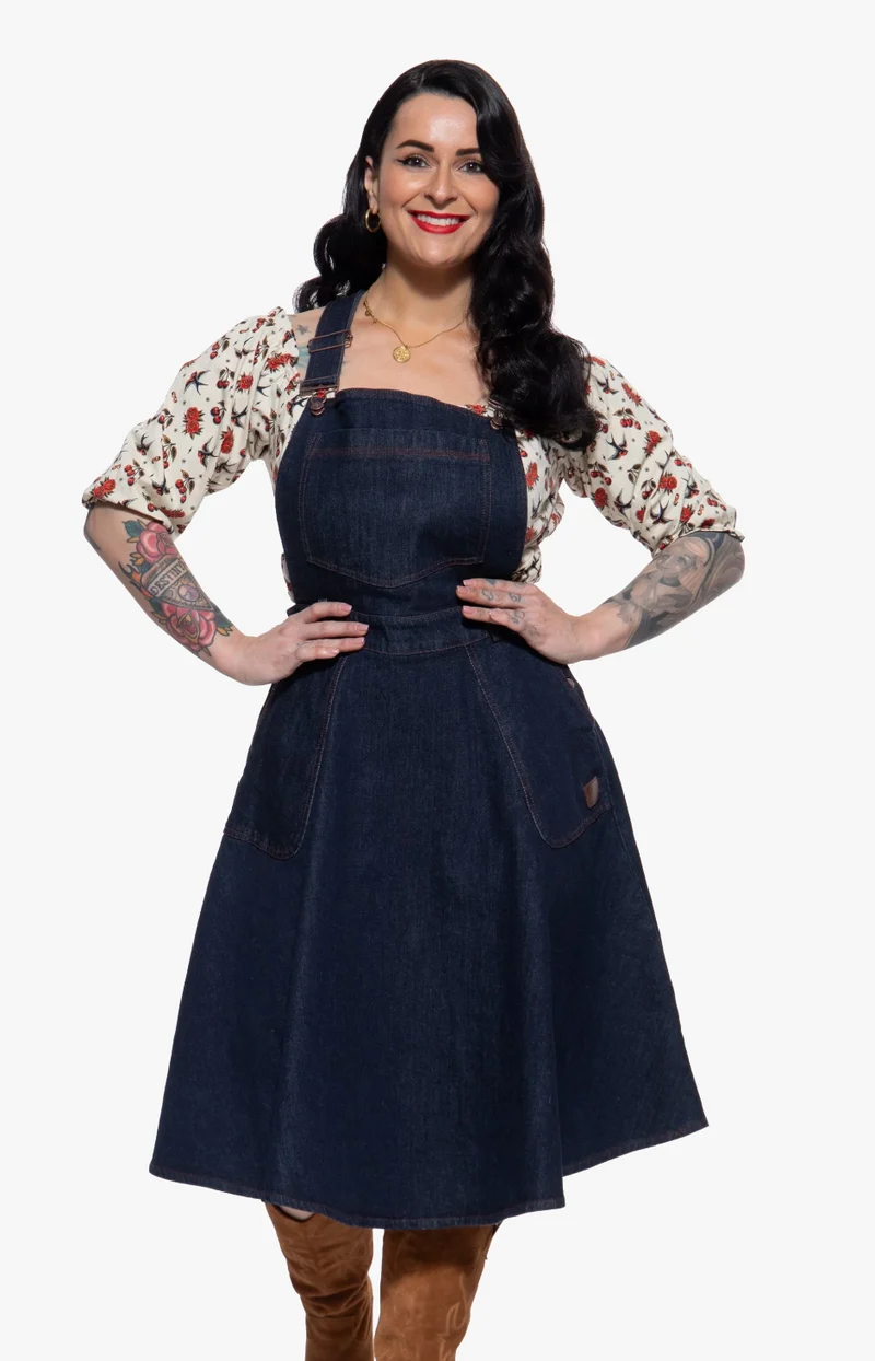 Latzkleid 'Josie' in Denim