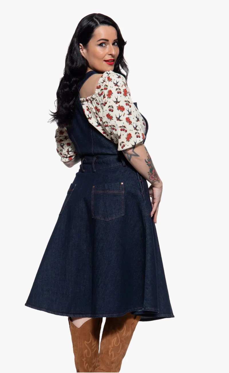Latzkleid 'Josie' in Denim
