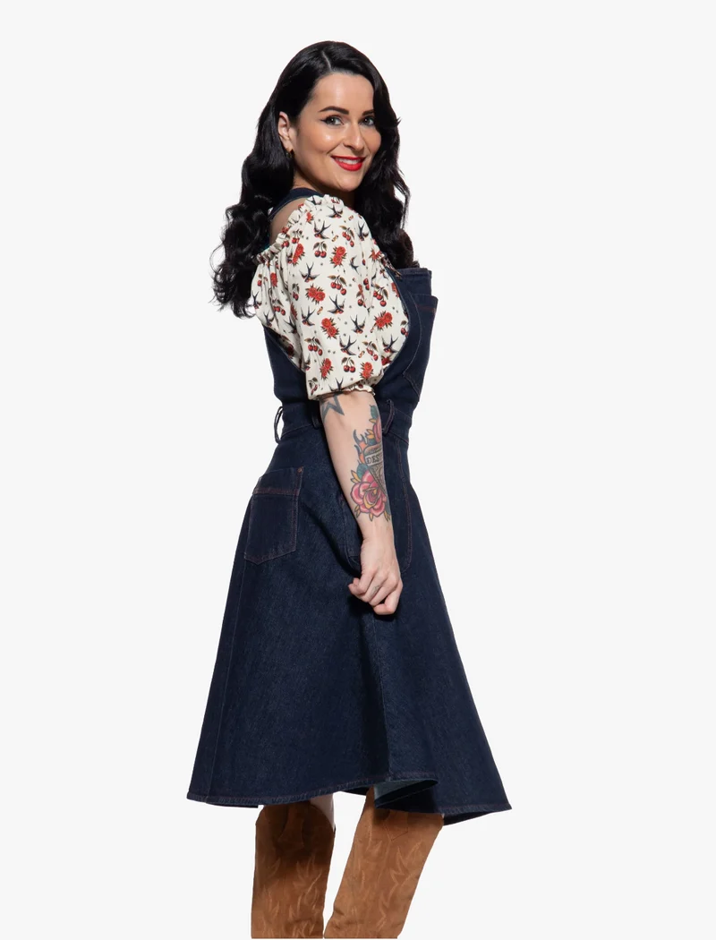 Latzkleid 'Josie' in Denim