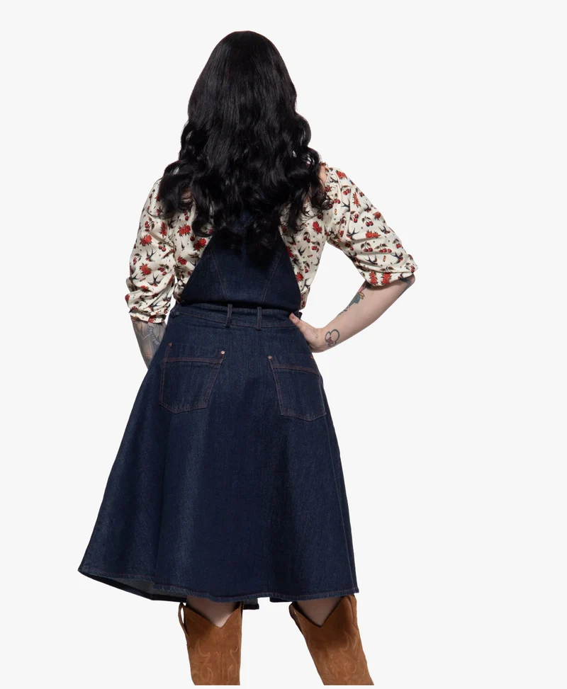 Latzkleid 'Josie' in Denim