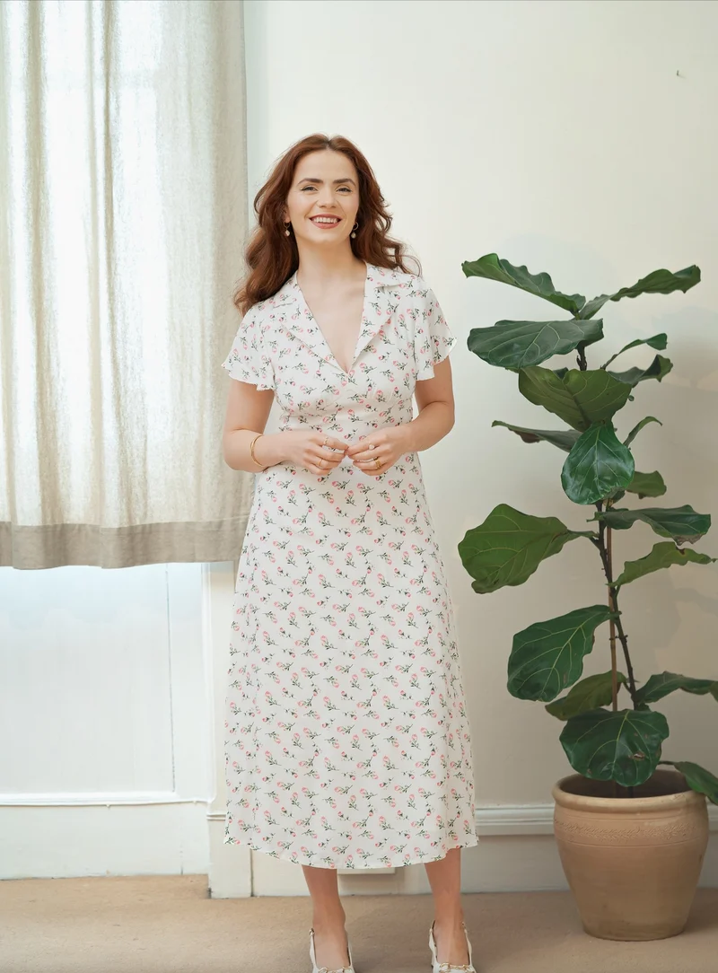 Kleid Salome Rose, Weiß Plus Size