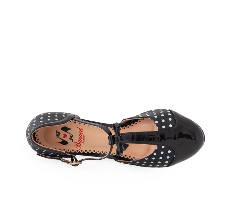 Riemchen Pumps Kelly Lee, Schwarz/Weiß