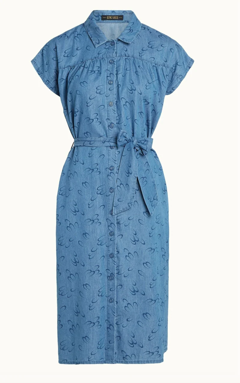 Hemdblusenkleid 40's Amy Coco, Blau