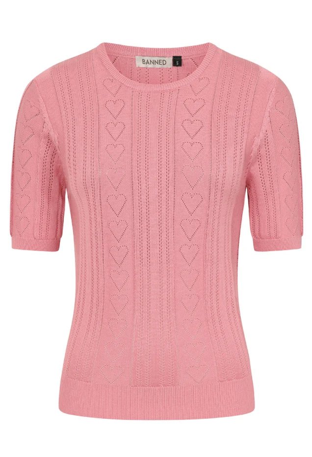 Top Ruby Heart, Feinstrick , Rosa