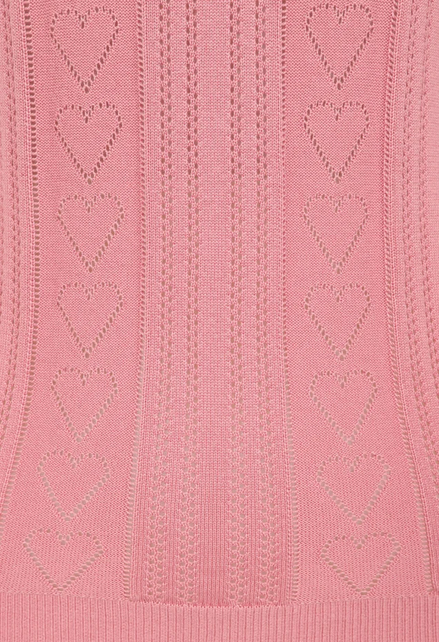 Top Ruby Heart, Feinstrick , Rosa