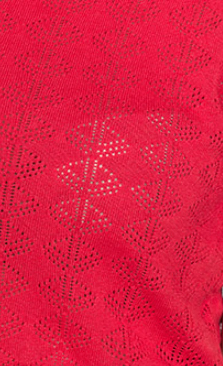 Strick-Shirt Nautical mit Lochstickerrei, Rot