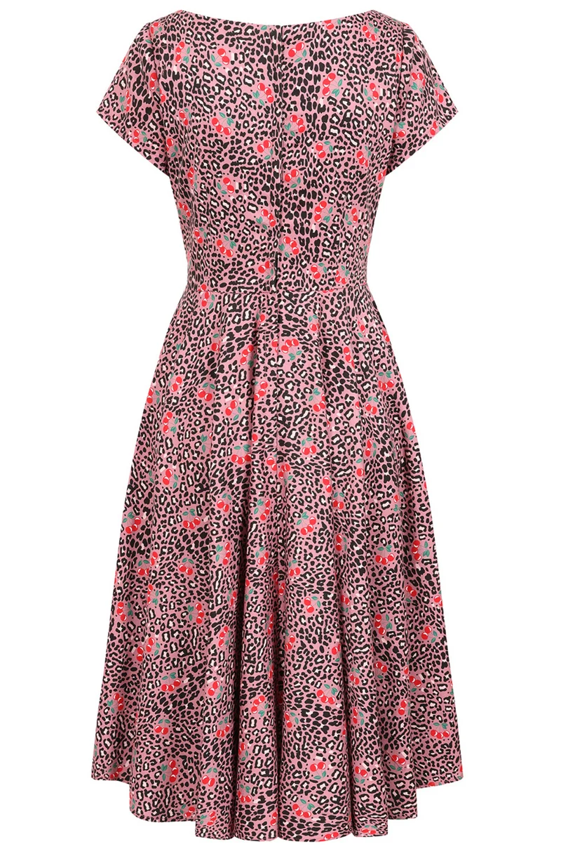 Swingkleid "Lola Cherry Leopard", Pink