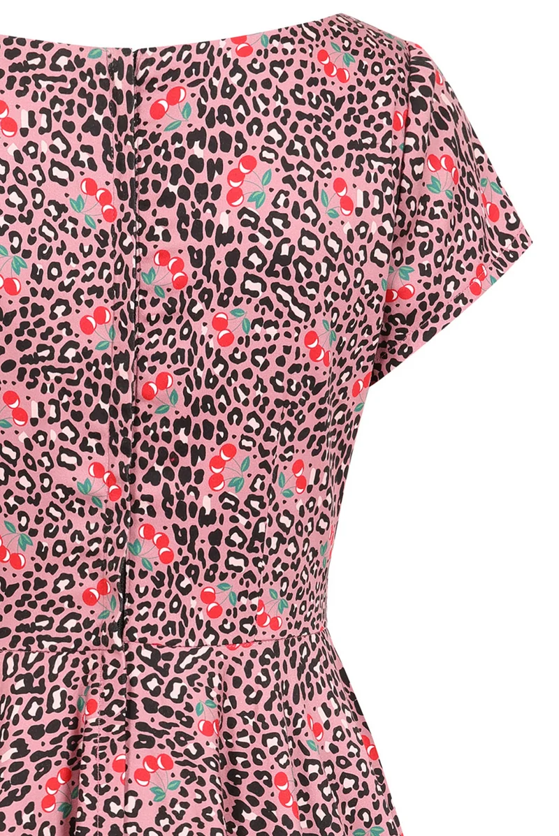 Swingkleid "Lola Cherry Leopard", Pink