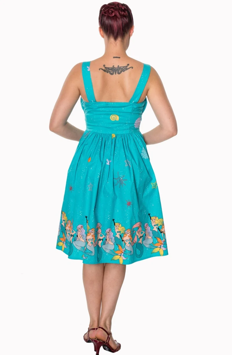 Swingkleid Sophia mit Meerjungfrauen, Aqua