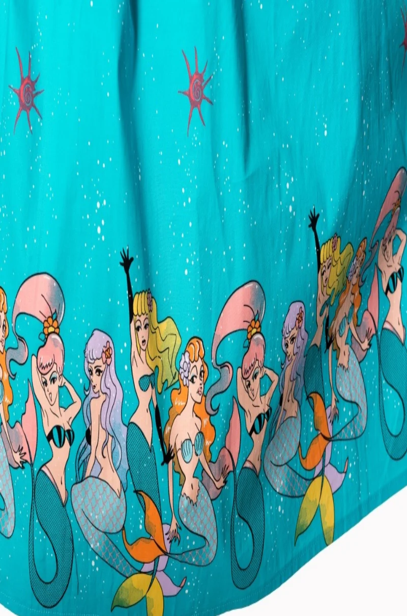 Swingkleid Sophia mit Meerjungfrauen, Aqua