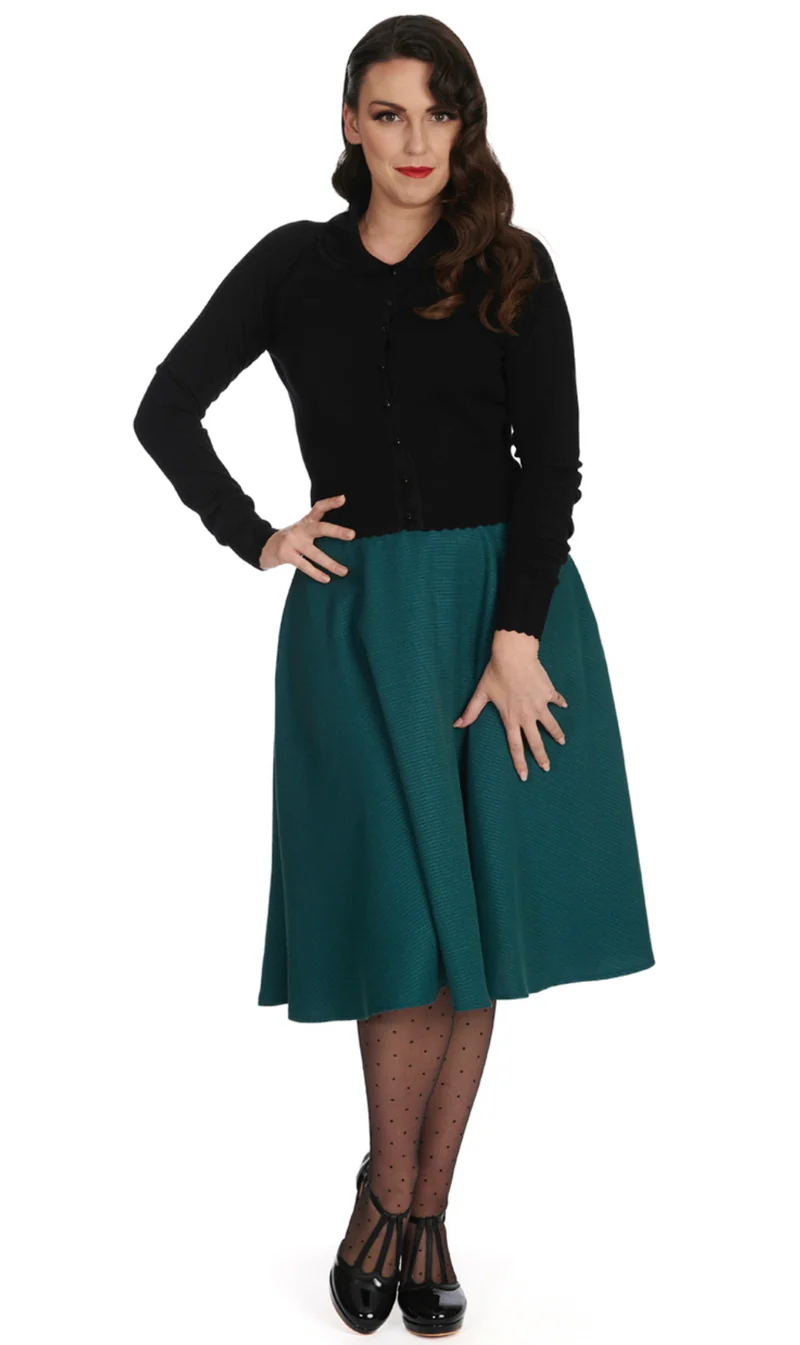 Vintage Cardigan, Trudy, Schwarz, Plus Size