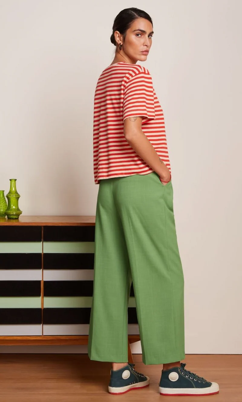 Hose Fintan Cropped Timba, Jade-Grün