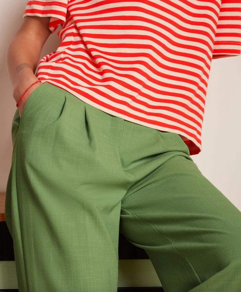 Hose Fintan Cropped Timba, Jade-Grün