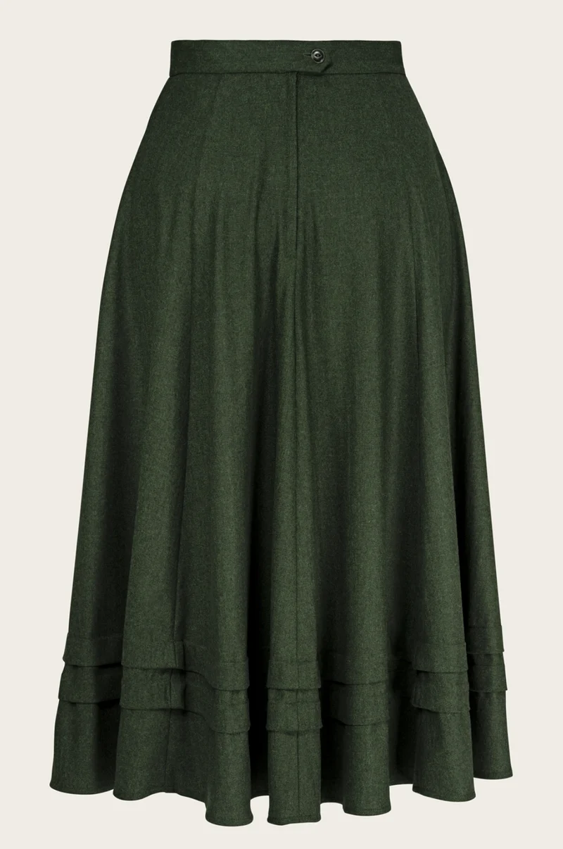 The Tireless Trailblazer Skirt, Wollmix, Pine green wool blend, Plus Size