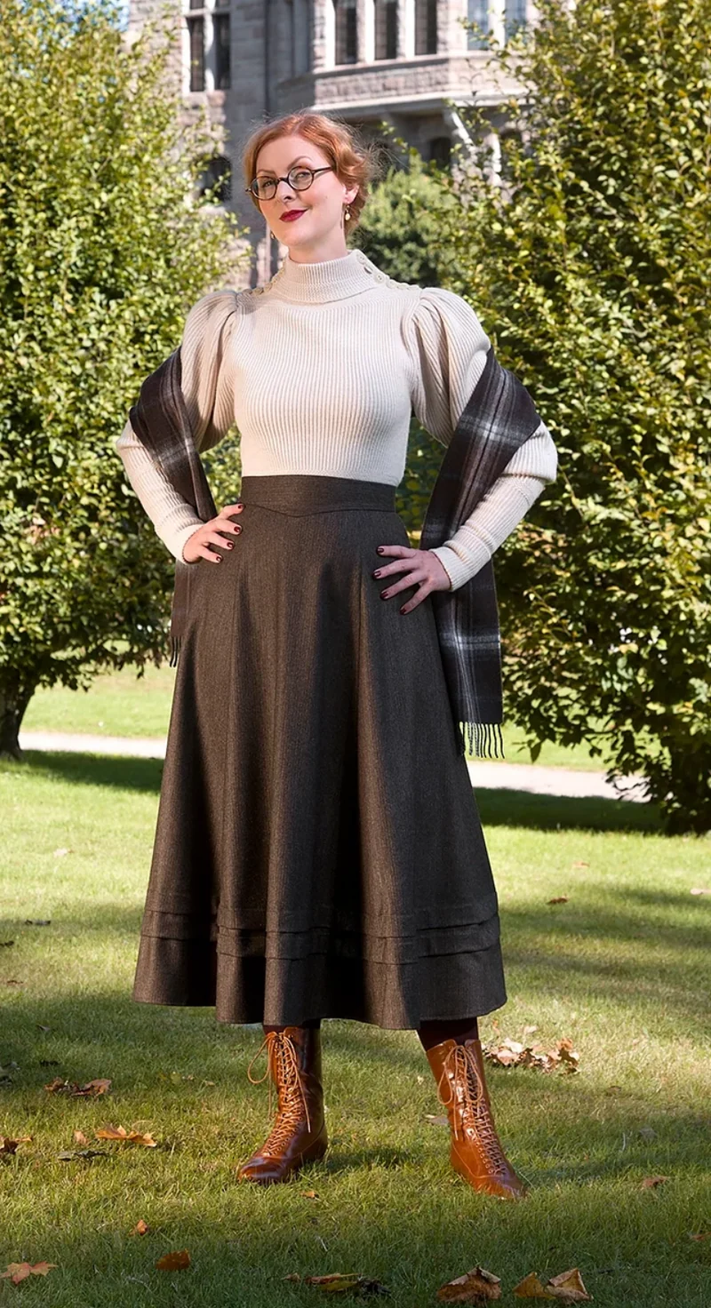 The Tireless Trailblazer Skirt, Wollmix, Pine green wool blend, Plus Size