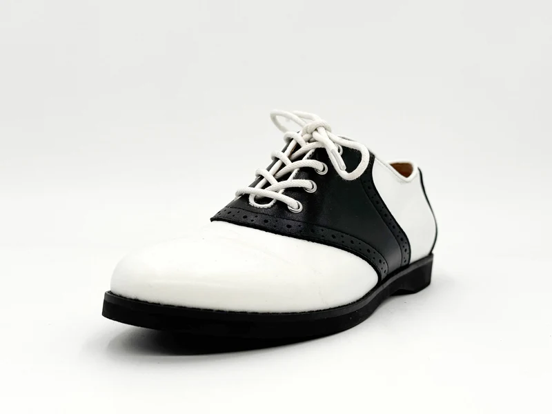 Rizzo Retro Oxford Derby Schuhe, Schwarz-Weiß