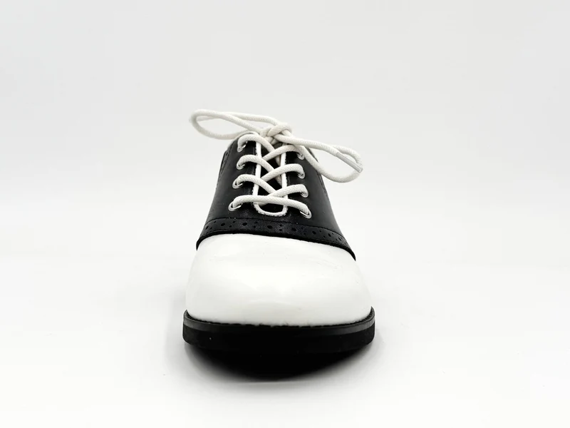 Rizzo Retro Oxford Derby Schuhe, Schwarz-Weiß