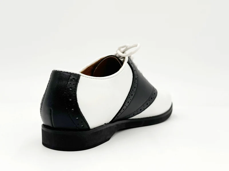 Rizzo Retro Oxford Derby Schuhe, Schwarz-Weiß