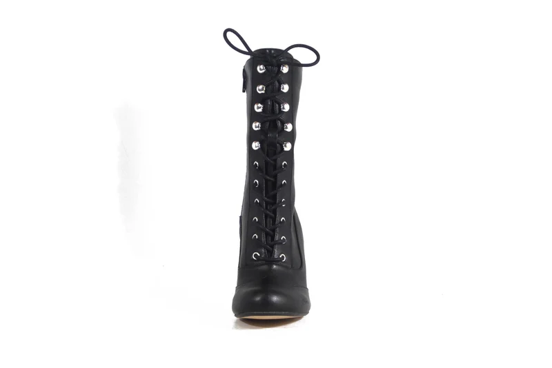 Vintage Schnürstiefel Claire, Schwarz