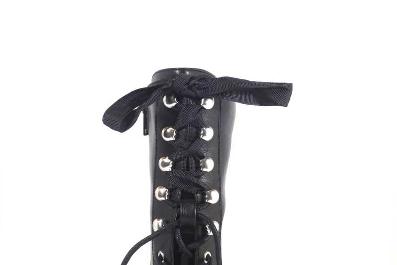 Vintage Schnürstiefel Claire, Schwarz