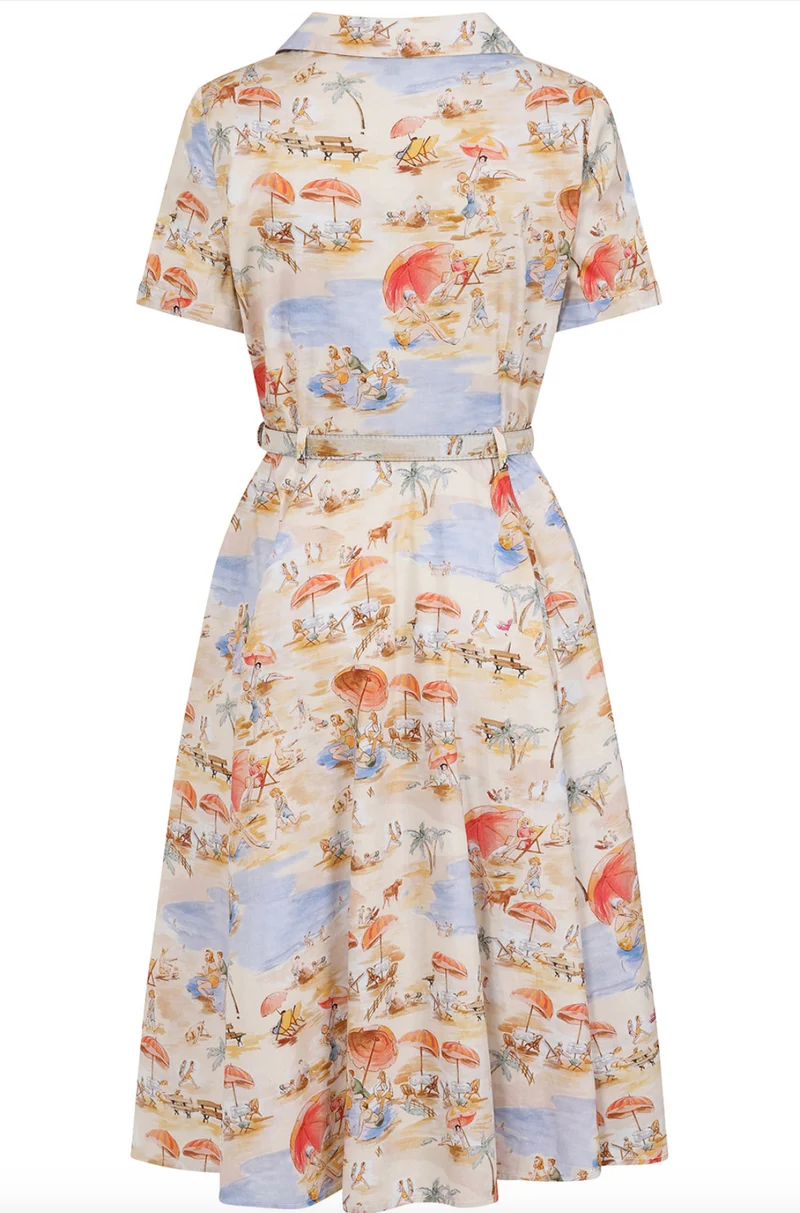 Swingkleid Bella Retro Beach, Creme