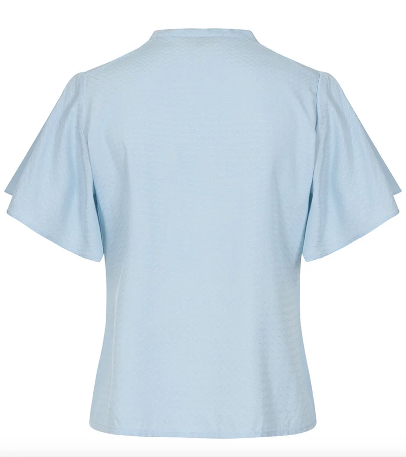 Bluse May Wave mit Flügelärmel in Hellblau