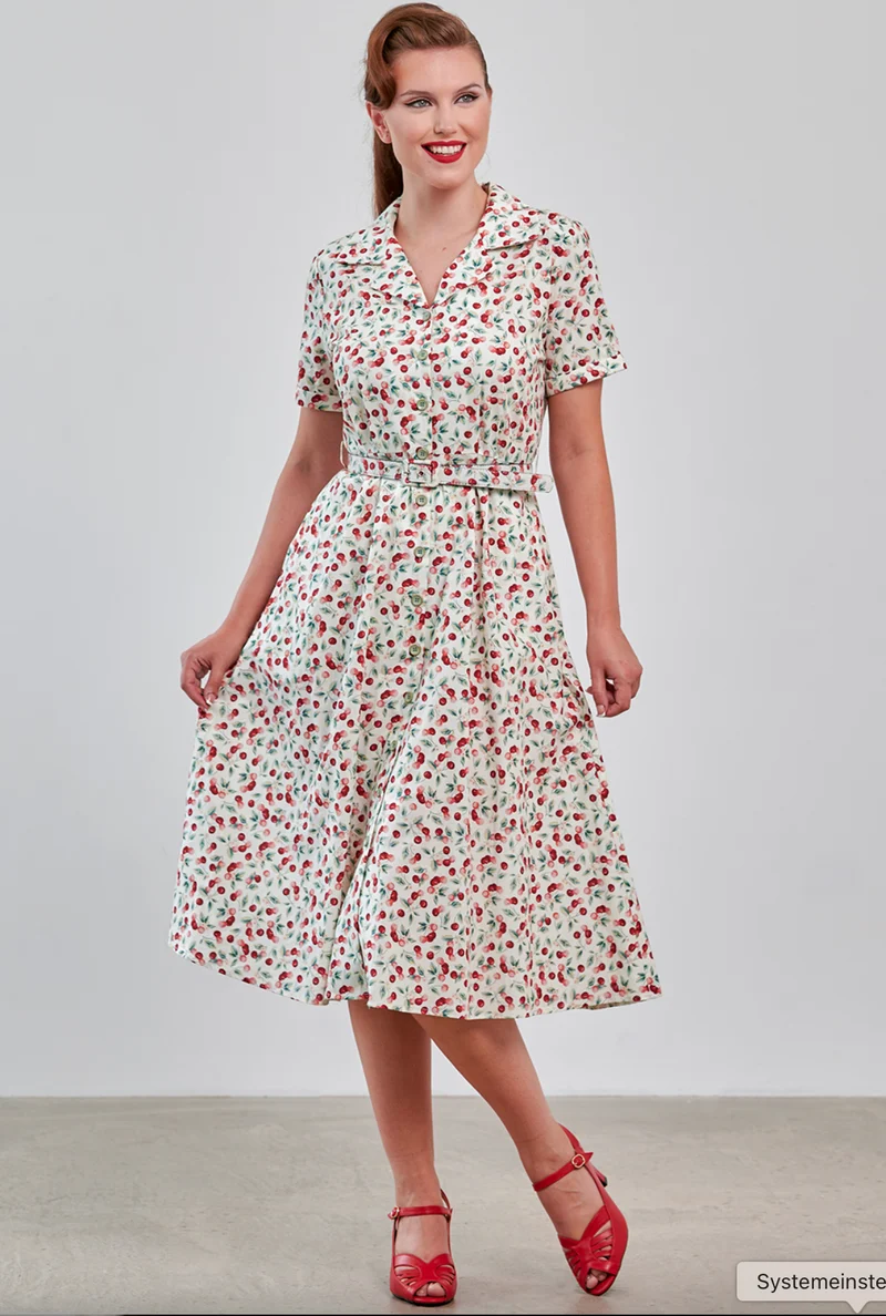 Swingkleid Kate Cherry 40's, Creme