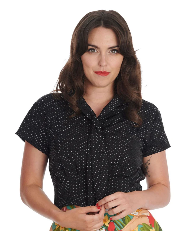 Bluse Black Garden , Pokadots, Schwarz Pause Size