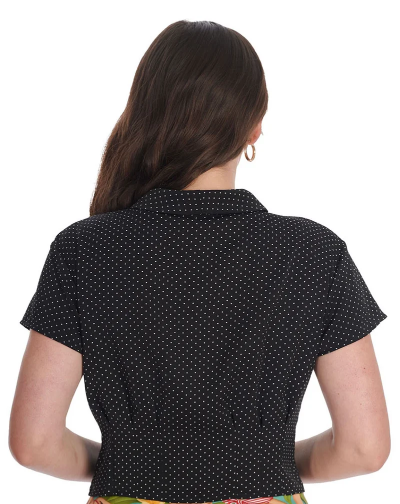 Bluse Black Garden , Pokadots, Schwarz Pause Size