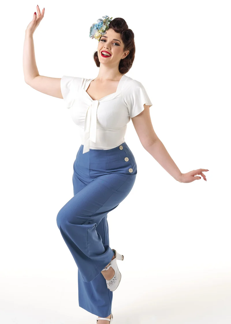 Swing Hose Pretty 40's Classic, Airforce Blue Plus Size