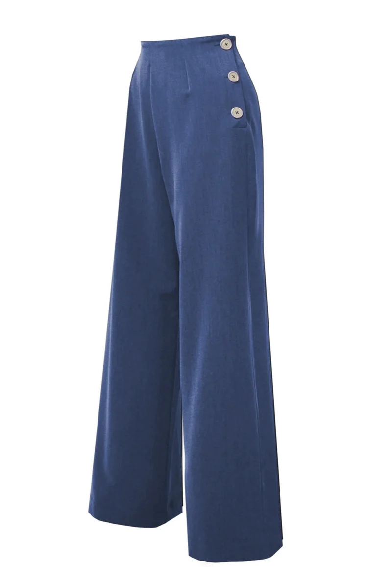 Swing Hose Pretty 40's Classic, Airforce Blue Plus Size