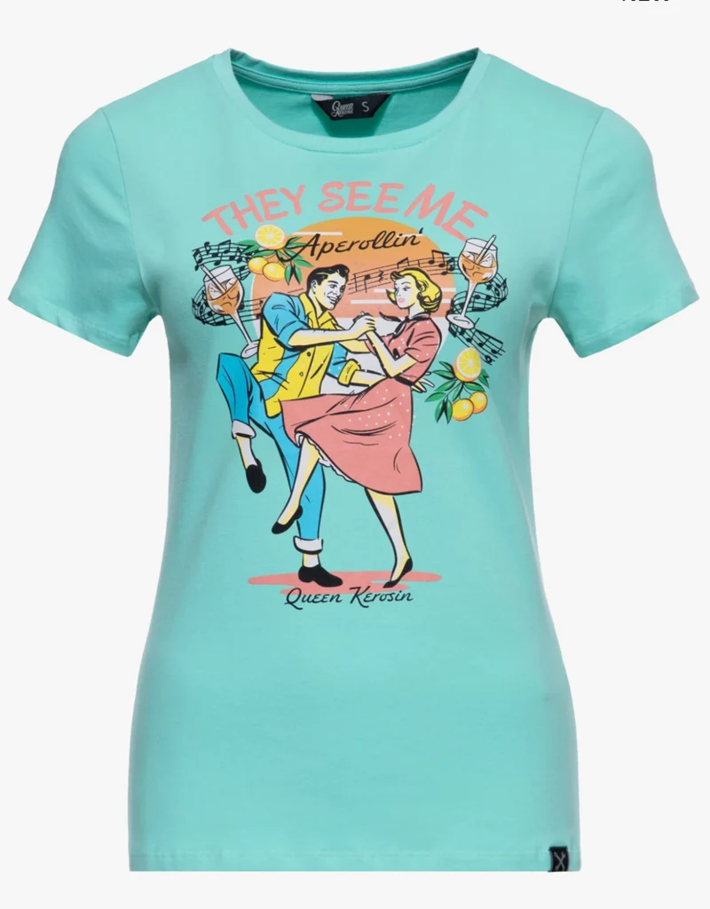 T-Shirt They see me Apperollin, Mint, Plus Size