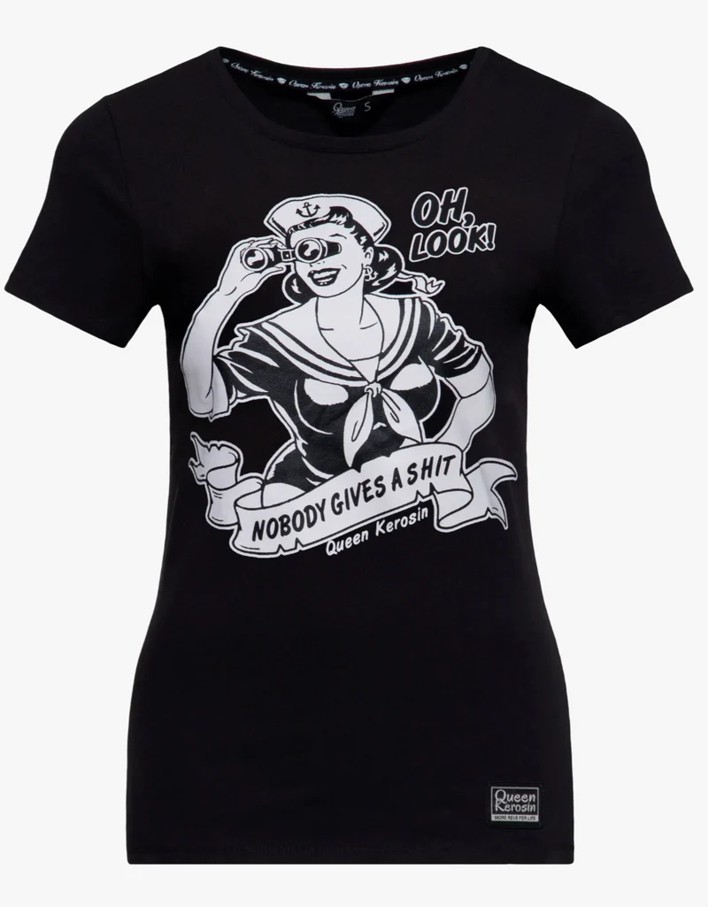 T-Shirt Nobody gives a Shit, Schwarz