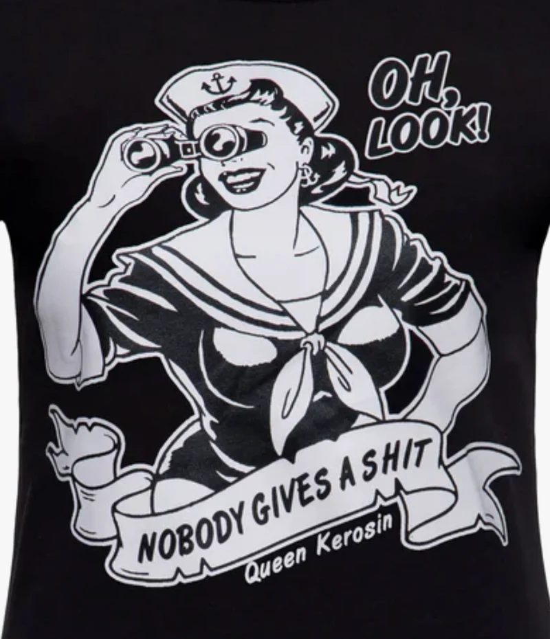 T-Shirt Nobody gives a Shit, Schwarz