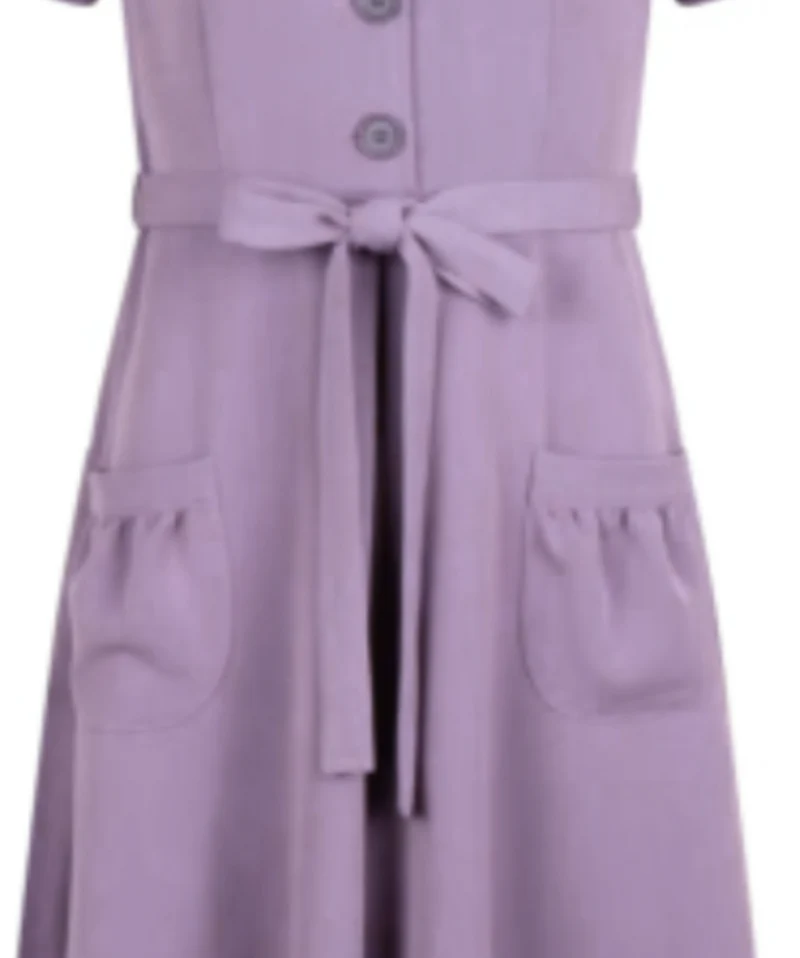 Hemdblusenkleid Revers Tricot 40's, Flieder