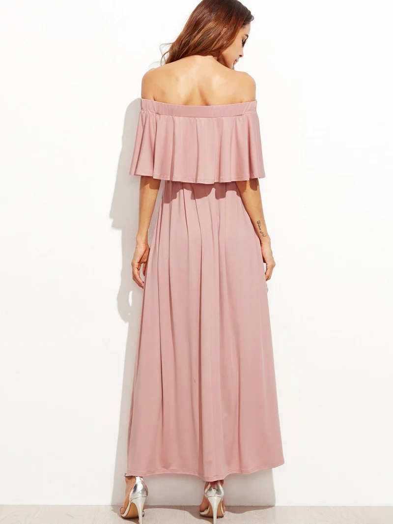 Flounce Layered Neckline Dress