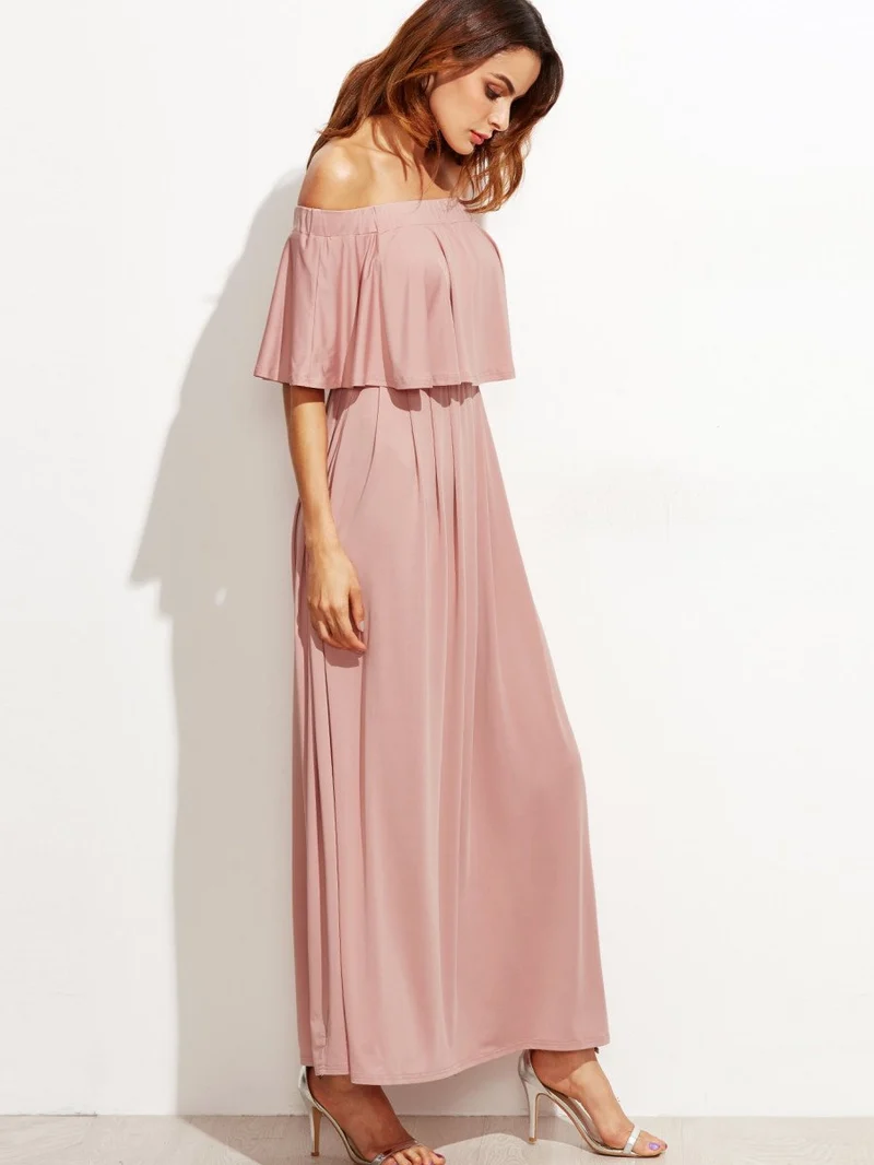 Flounce Layered Neckline Dress