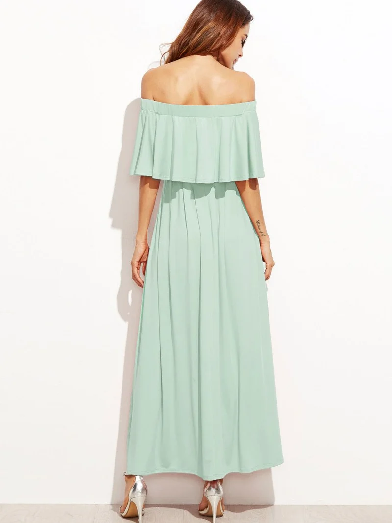 Flounce Layered Neckline Dress