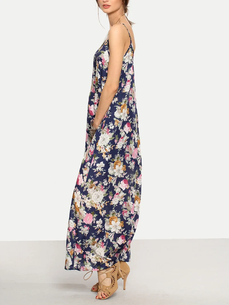 Cami Straps Floral Print Maxi Dress