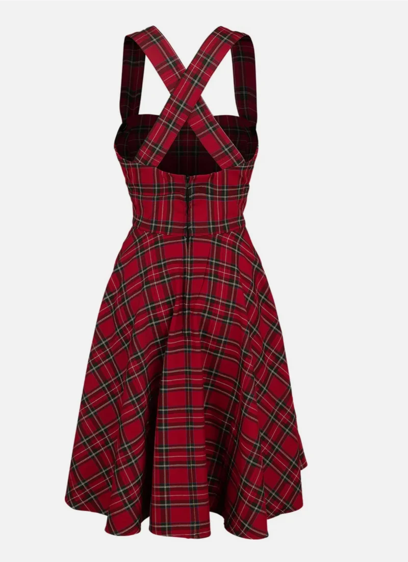 Trägerkleid Irvine Pinaford, Tartan Rot