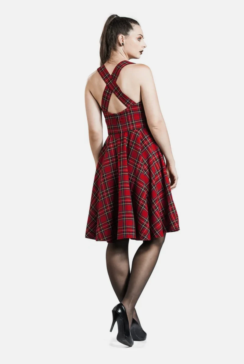 Trägerkleid Irvine Pinaford, Tartan Rot