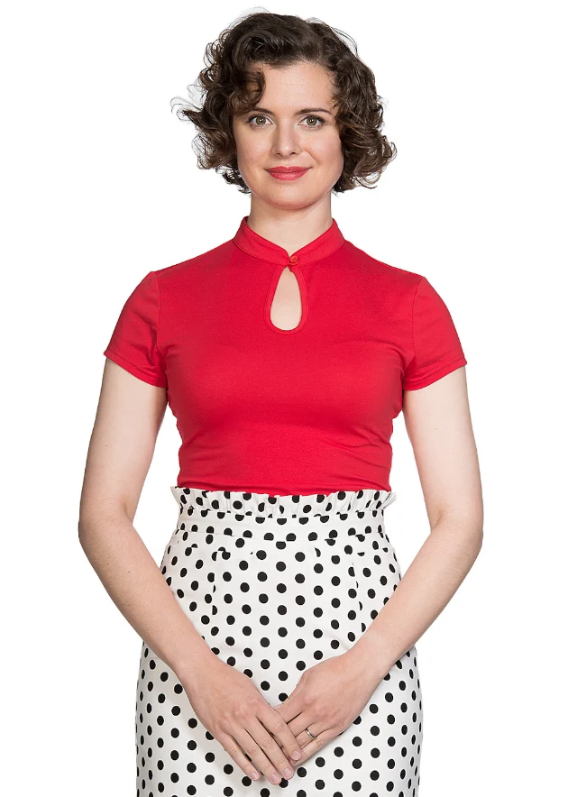 Top Mandarin Collar, Rot