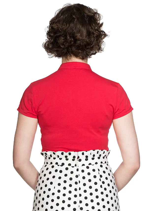Top Mandarin Collar, Rot