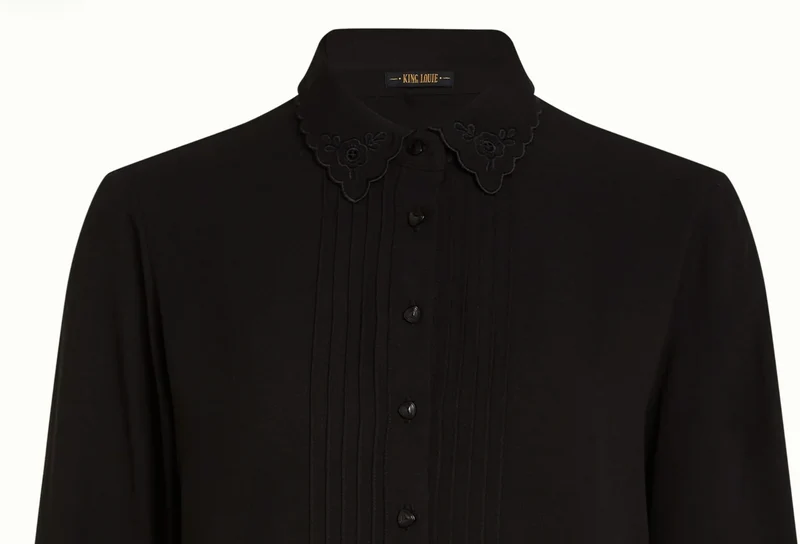 Vintage Bluse Alicia Etha,Schwarz
