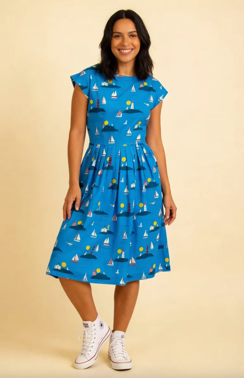 Swingkleid Gina Lighthouses, Blau
