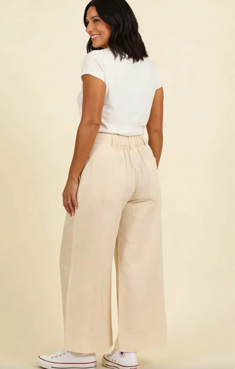 Culotte-Hose Eden mit Leinen, Sand/Beige