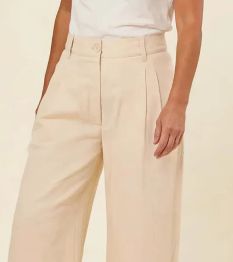 Culotte-Hose Eden mit Leinen, Sand/Beige